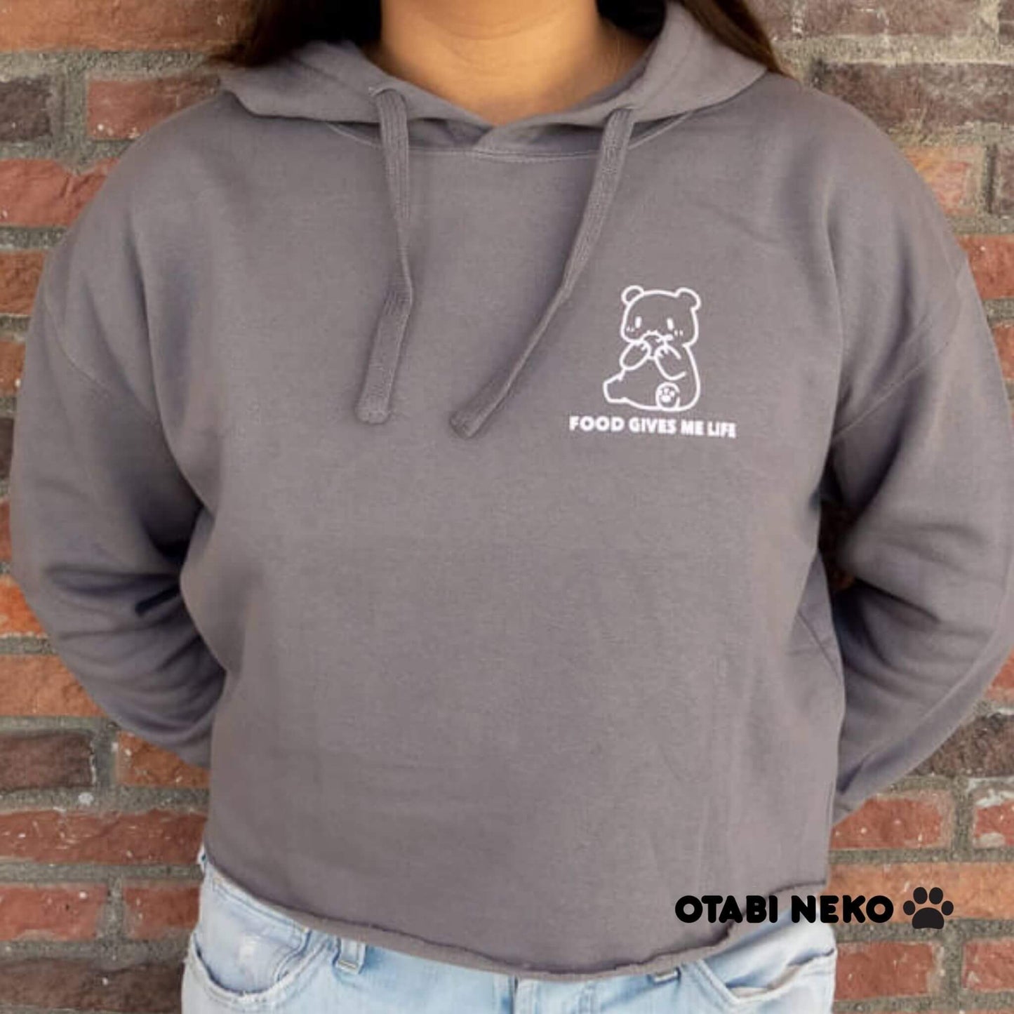 Hangry Bear Crop Hoodie