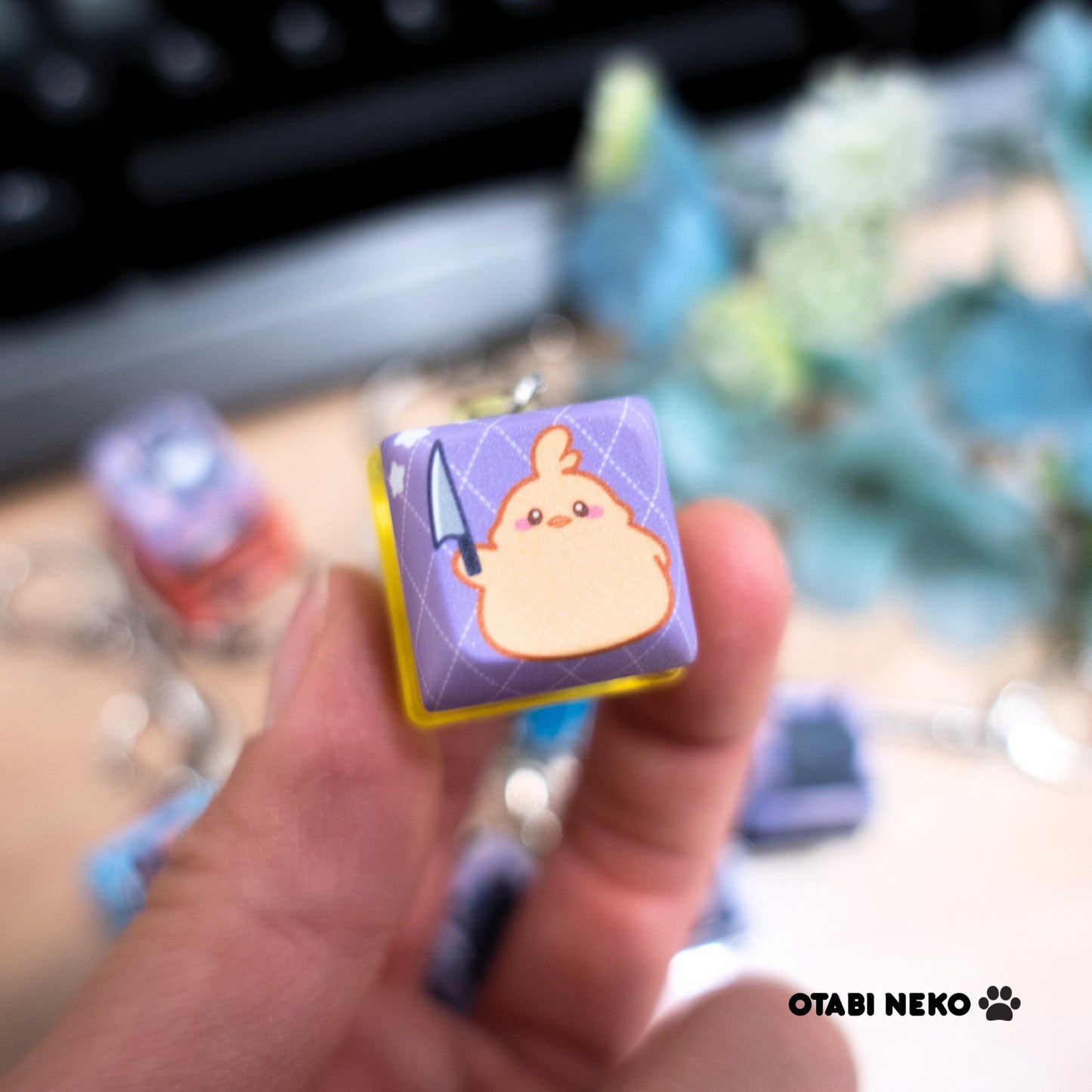 Vicious Cat Keycap Keychains