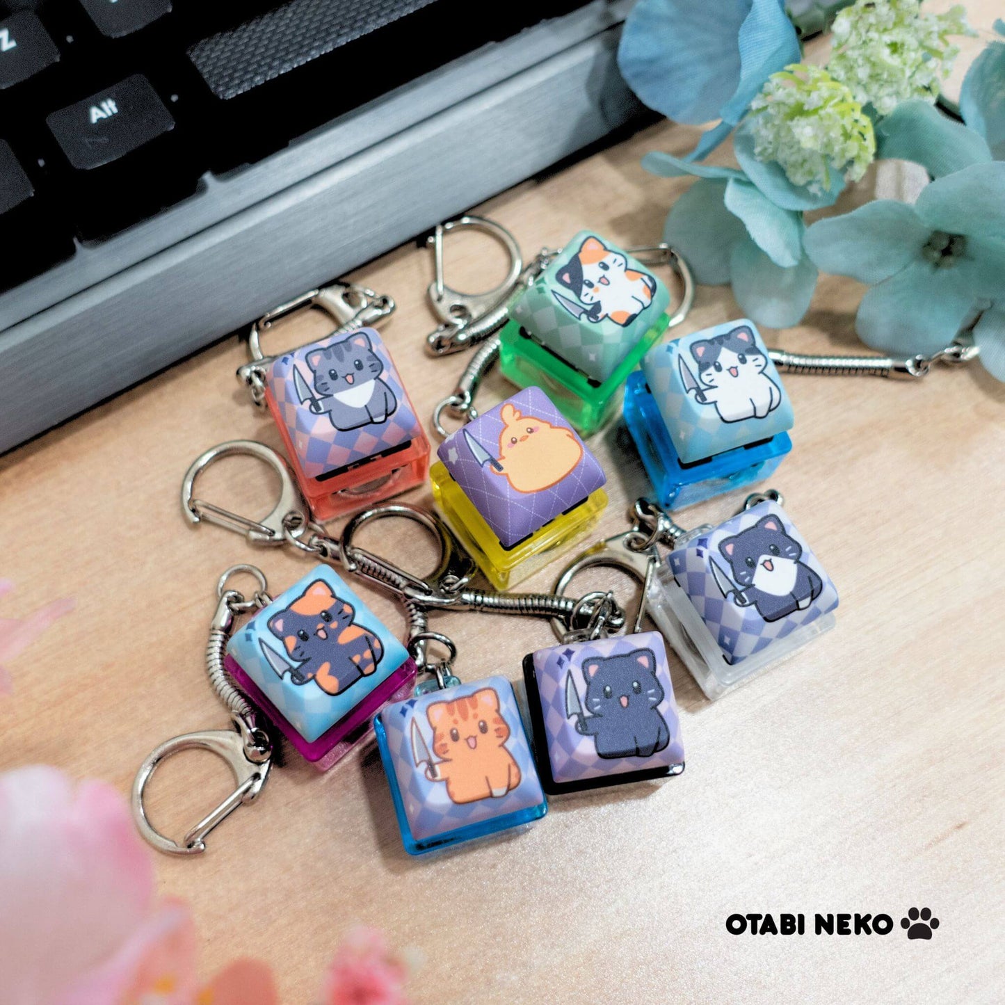 Vicious Cat Keycap Keychains