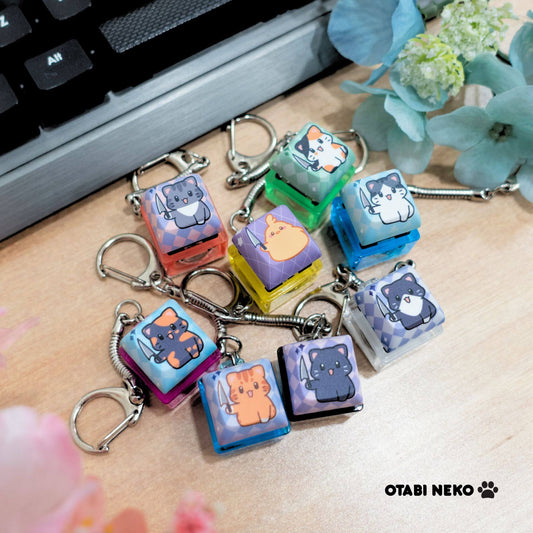 Vicious Cat Keycap Keychains