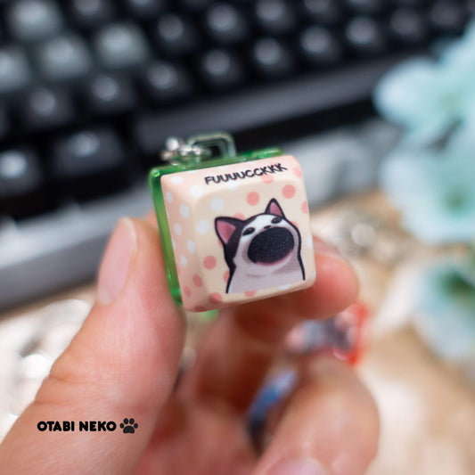 F**** Cat Keycap Keychain