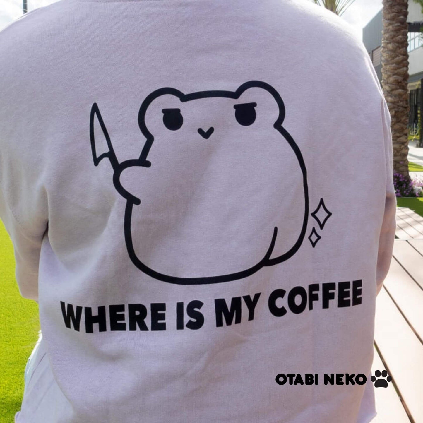 Coffeeholic Frog Crop Hoodie