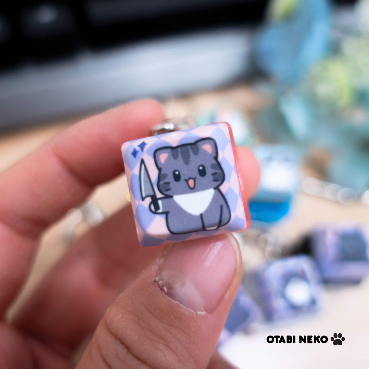 Vicious Cat Keycap Keychains