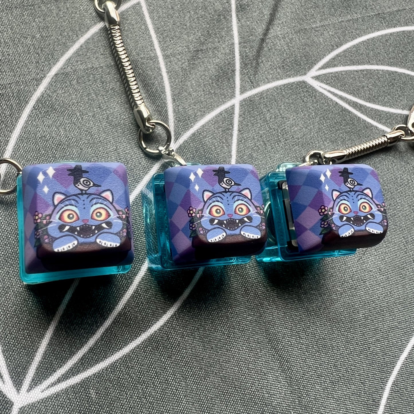 Derpy Tiger and Sassy Crow Keycap Keychains PRE ORDER