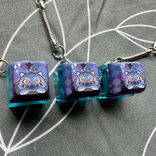 Derpy Tiger and Sassy Crow Keycap Keychains