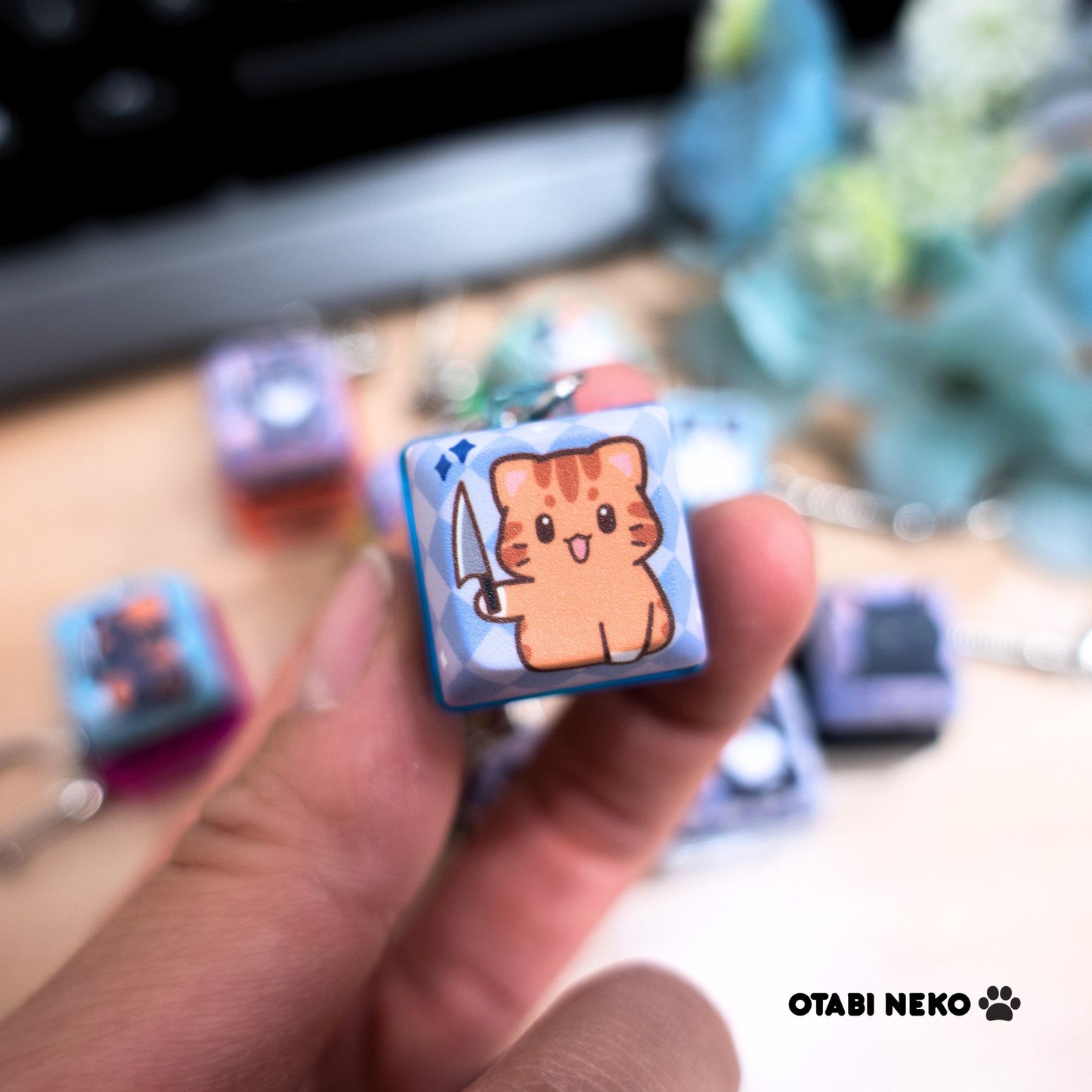 Vicious Cat Keycap Keychains