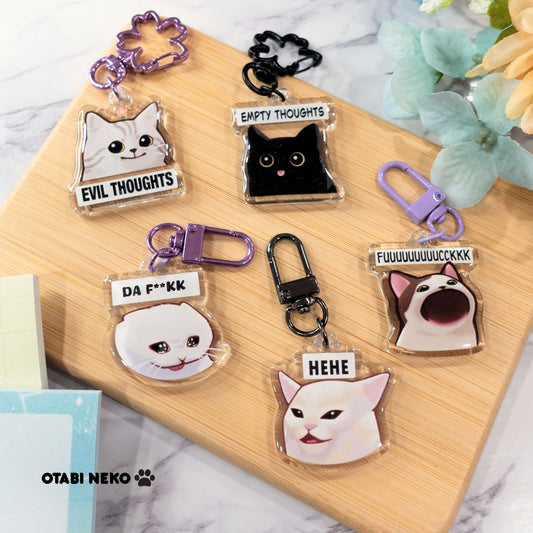 meme Cat Keychains