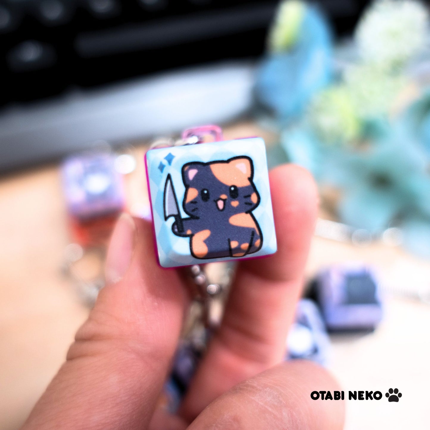Vicious Cat Keycap Keychains