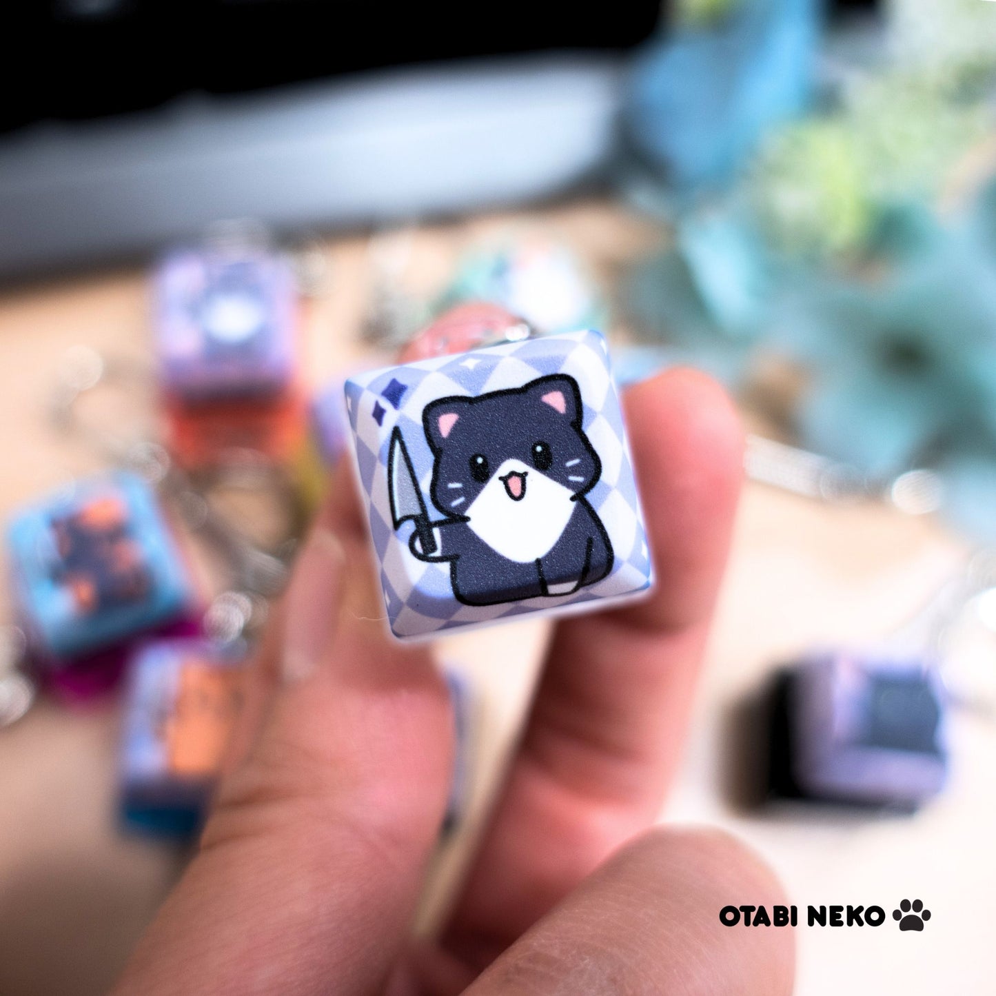 Vicious Cat Keycap Keychains