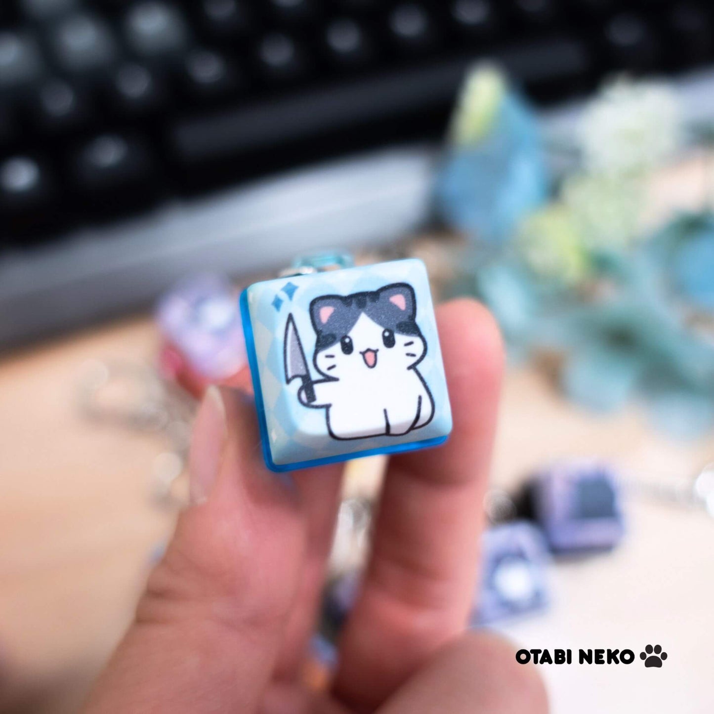 Vicious Cat Keycap Keychains