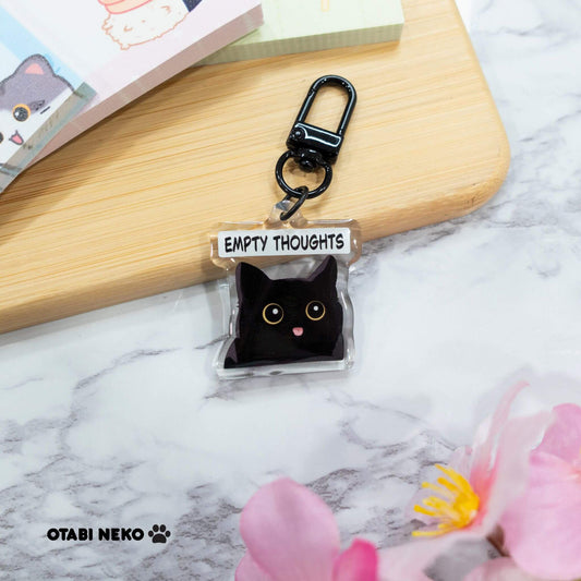 Empty Thought Cat Keychain