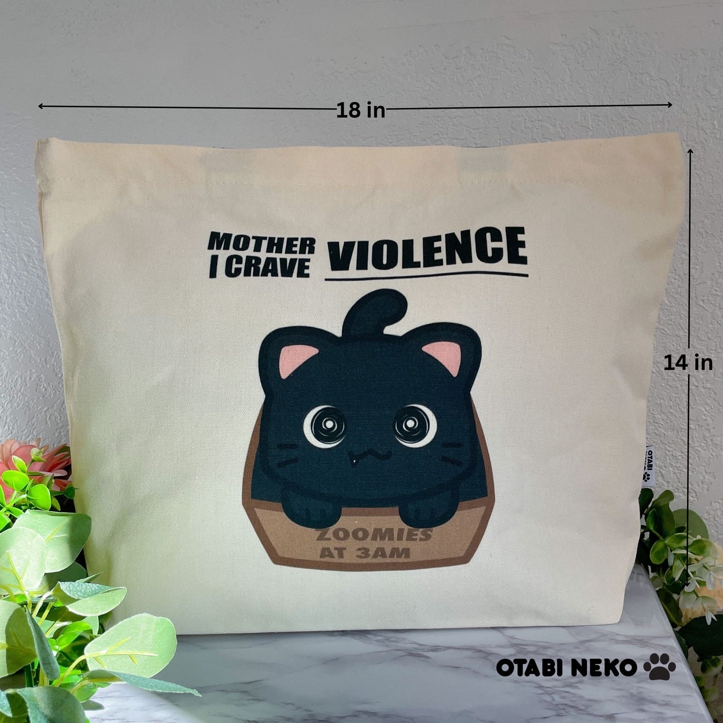 Feed me first Black Cat Tote Bag