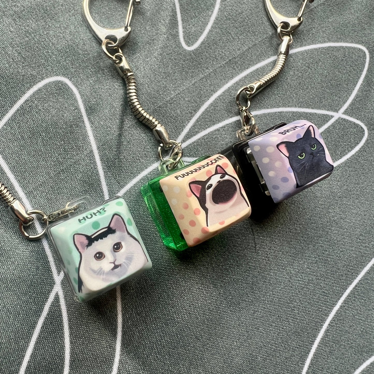 Meme Cats Keycap Keychain