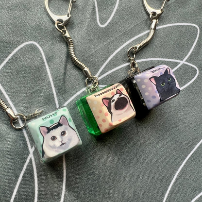 Meme Cats Keycap Keychain