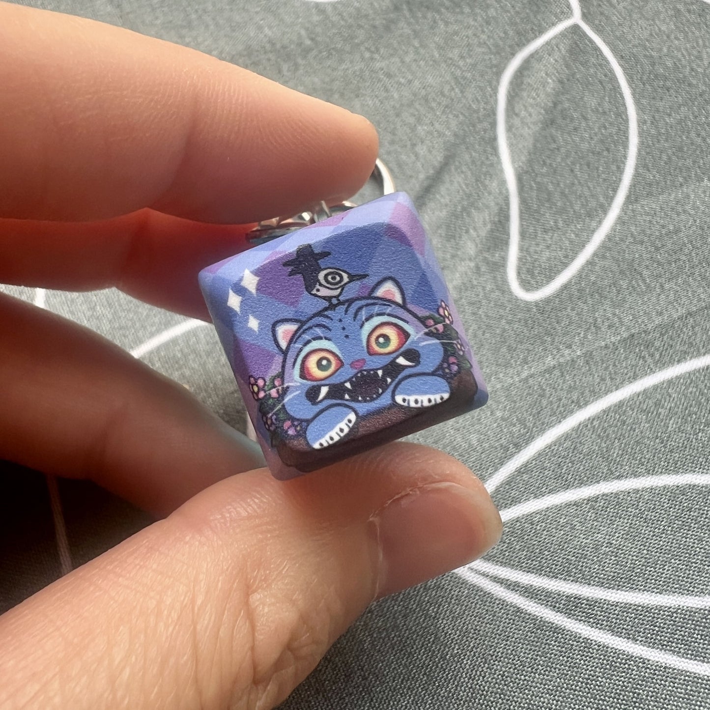 Derpy Tiger and Sassy Crow Keycap Keychains PRE ORDER