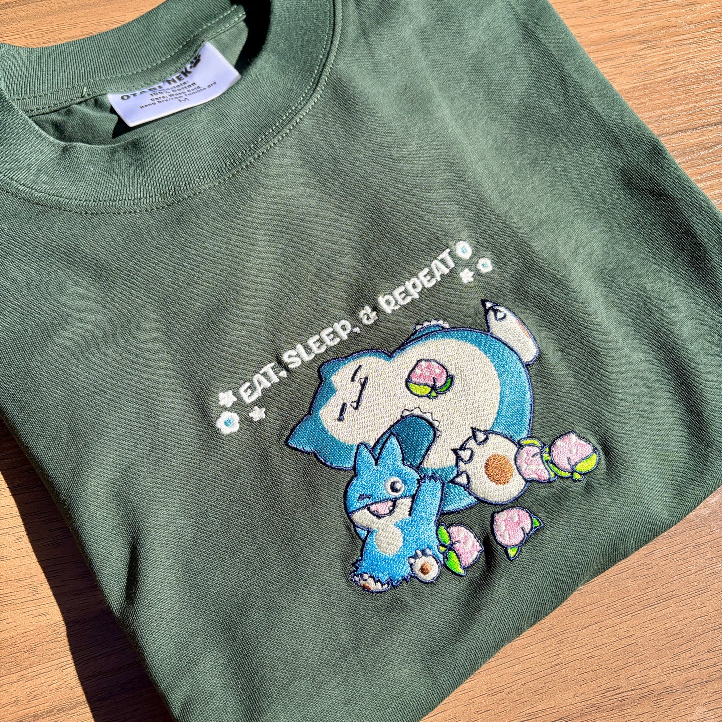 Sleep, Eat, & Repeat Embroidered Tee