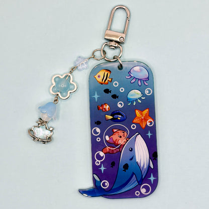 Whale Shark & Kitty Adventure Acrylic Charm