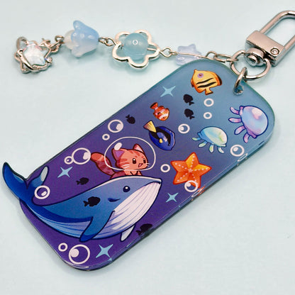 Whale Shark & Kitty Adventure Acrylic Charm