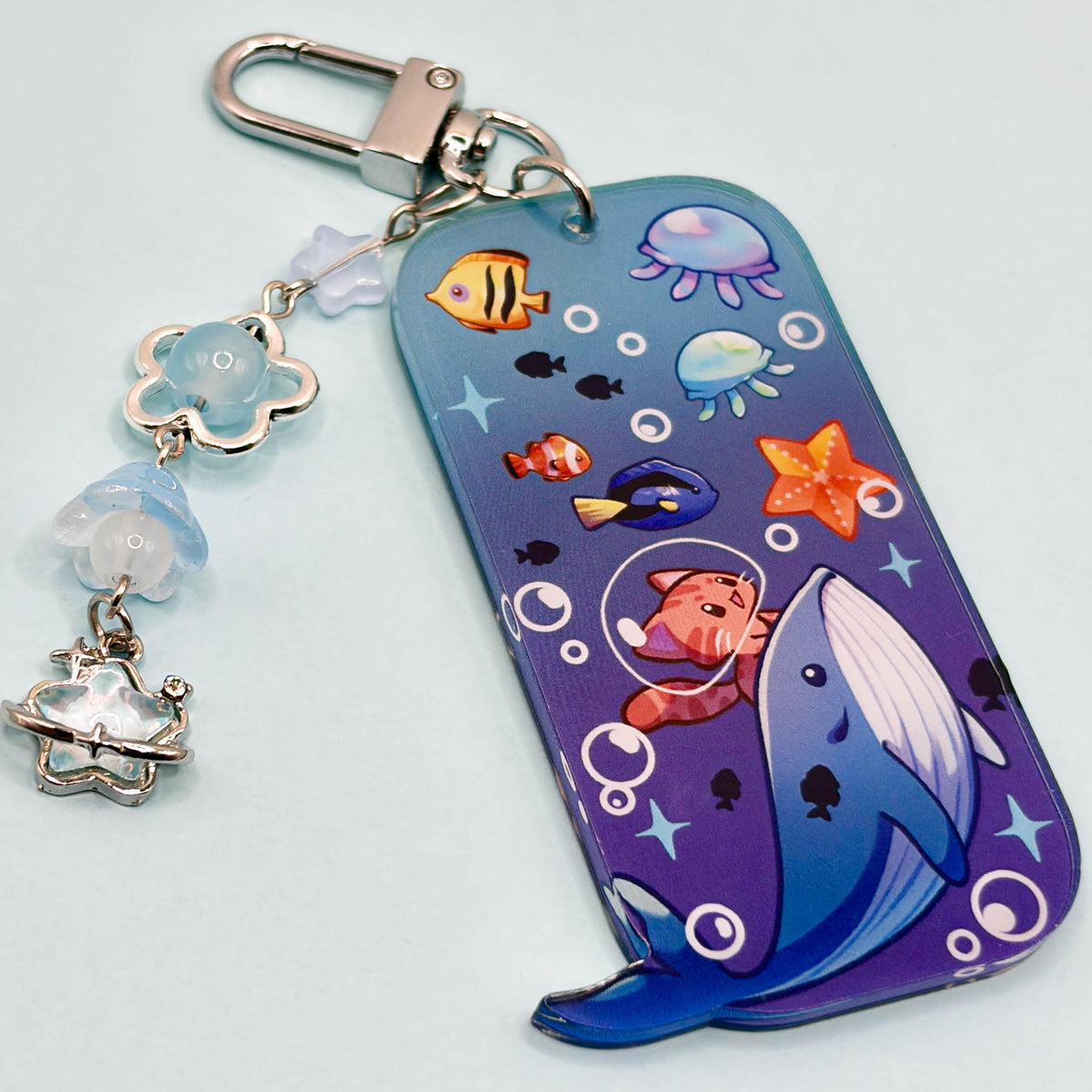 Whale Shark & Kitty Adventure Acrylic Charm