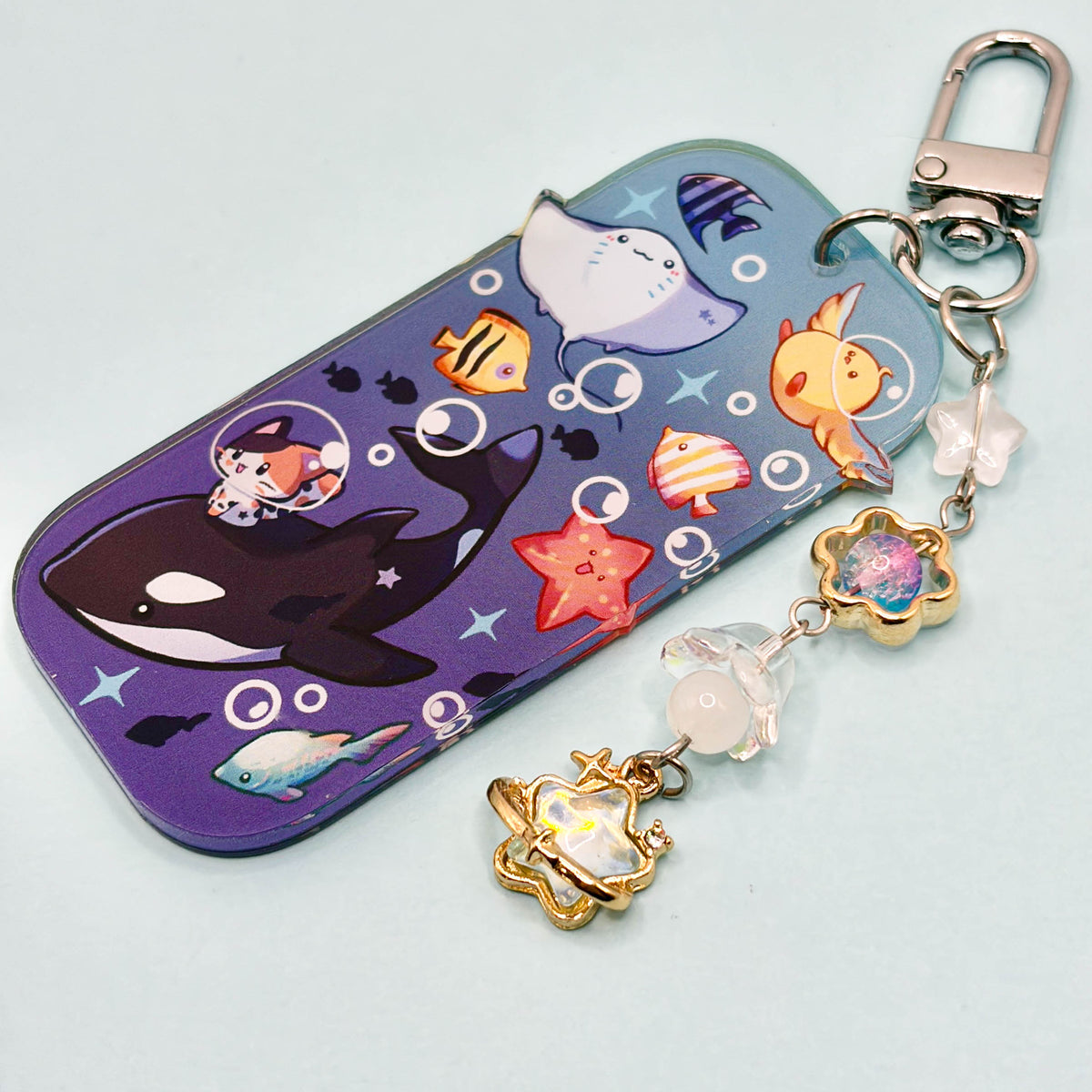 Orca and Kitty Adventure Acrylic Charm